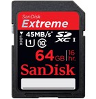 SanDisk 64GB SDXC Extreme HD Video 45MB/s 300X