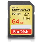 SanDisk 64GB SDXC Extreme Plus 80MB/s 533X Class10