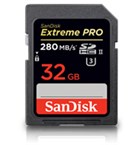 SanDisk 32GB SDHC Extreme Pro 280MB/s 1867X UHS2
