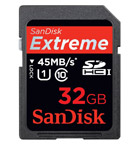 32GB SDHC Extreme HD Video 45MB/s SanDisk