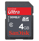 4GB SDHC Ultra 30MB/s SanDisk